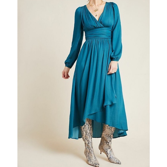Anthropologie Gwendolyn Teal Maxi Dress NWT Size 14 - Picture 3 of 15